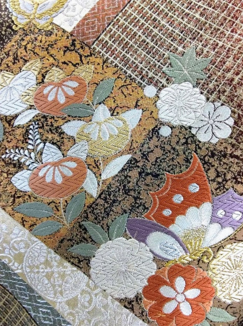 Pure Silk Furisode Full Set with Nishijin Obi - Stain Guard Treated　「Free Shipping Included」