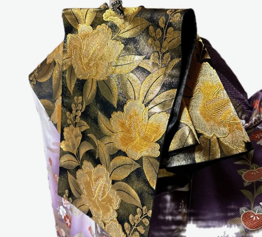 Soft Lavender Gradient Furisode Full Set with Seasonal Flowers