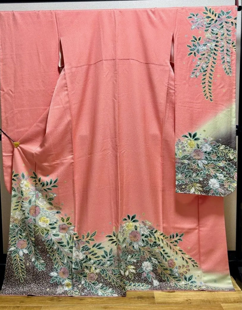 Artist-Made Furisode 5-Piece Set - Tsujigahana Shibori Pattern - Tall Size　「Free Shipping Included」