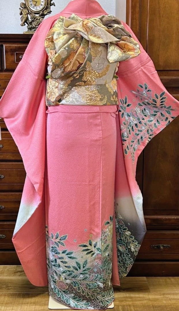 Artist-Made Furisode 5-Piece Set - Tsujigahana Shibori Pattern - Tall Size　「Free Shipping Included」
