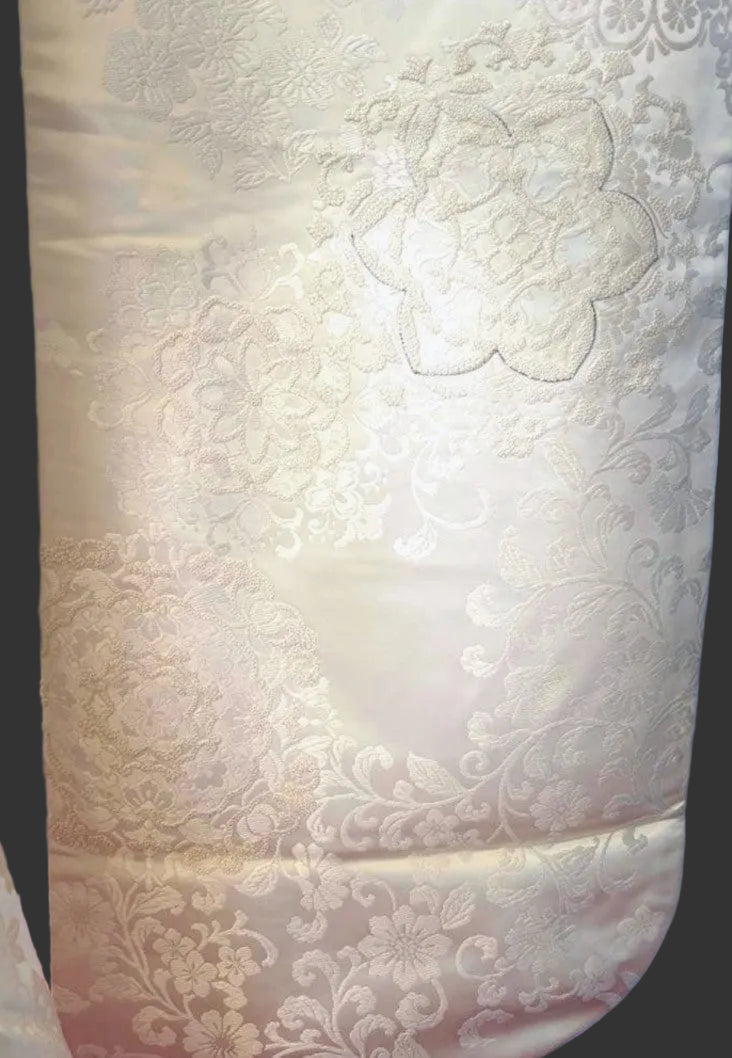 Pure Silk Shiromuku White Wedding Kimono with Sagara Embroidery - Phoenix