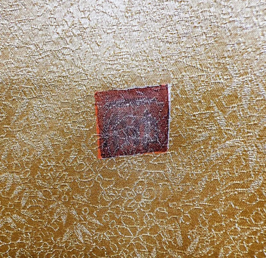 Kubota Itchiku Hōmongi & Fukuro Obi Set - Rare Checkered Pattern with Kanoko & Gold Silver Thread - Pure Silk - Pre-Owned