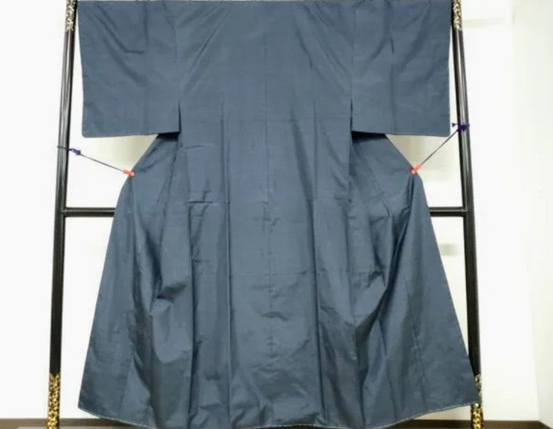 Men's Authentic Oshima Tsumugi 3-Piece Ensemble - Kimono, Long Haori & Juban - Abstract Pattern with Certificate - Pre-Owned